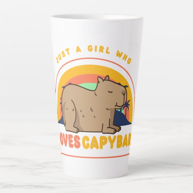 Caneca De Café Latte Só uma garota que ama Capybaras (Frente)