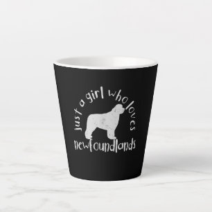 Caneca De Café Latte Só Uma Garota Que Ama O Cão Da Terra Nova