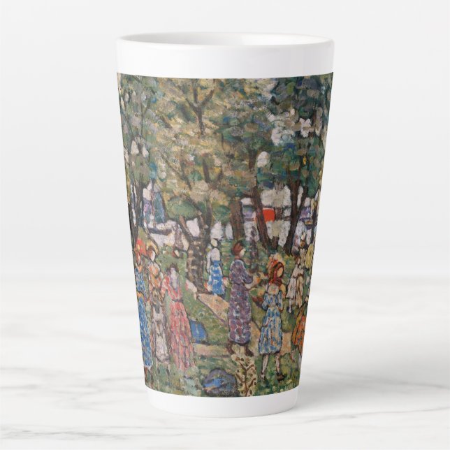 Caneca De Café Latte Sob as Árvores por Maurice Prendergast, Arte Fino (Frente)
