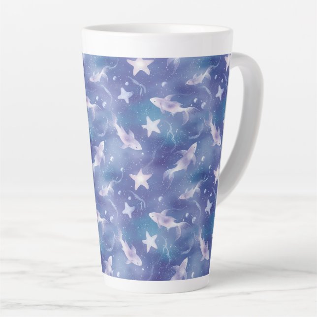 Caneca De Café Latte Sob o Mar (Ângulo direito)
