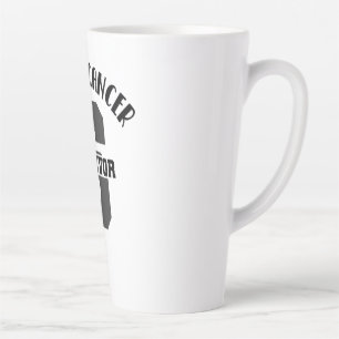 Caneca De Café Latte Sobrevivência do Câncer da Mama em Fita Rosa