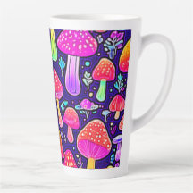 Soft Neon: Patch do Cogumelo de Cartoon