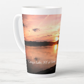 Caneca De Café Latte Sol no Lago Caroga, Nova York