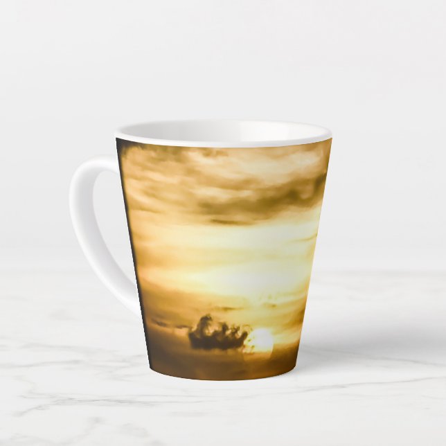 Caneca De Café Latte Sol No Oceano Pacífico (Ângulo esquerdo)