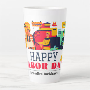 Caneca De Café Latte Solidariedade Trabalhadora Unity Labour Day com ba