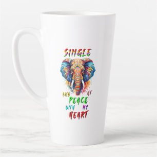 Caneca De Café Latte Solteiro E Em Paz Com Meu Coração
