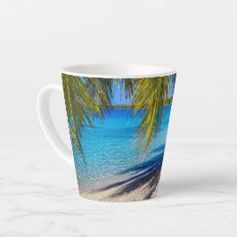 Caneca De Café Latte Sombras na praia