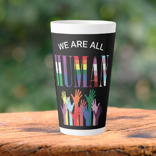 Caneca De Café Latte Somos Todos Mãos Coloridas Humanas