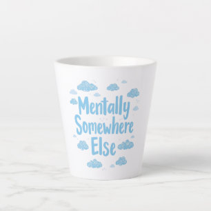 Caneca De Café Latte Sonhador do Dia de Pastel Azul Dizendo