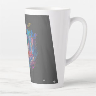 Caneca De Café Latte Sonhadores Inspiram Ação Tipografia da Galáxia C