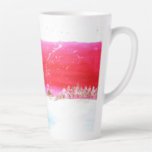 Caneca De Café Latte Sonhando com um Natal Branco