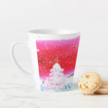 Sonhando com uma taça branca de café de Natal
