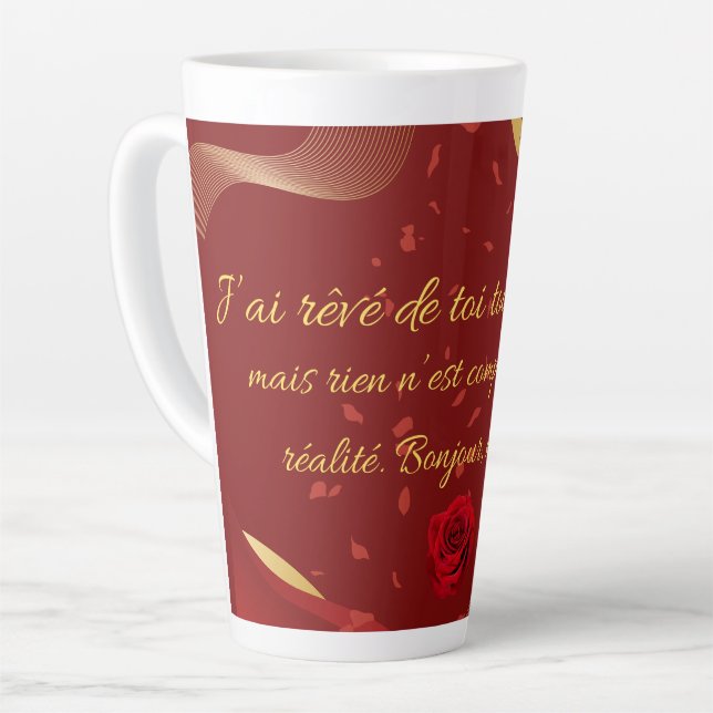 Caneca De Café Latte Sonhei contigo a noite toda (Ângulo esquerdo)