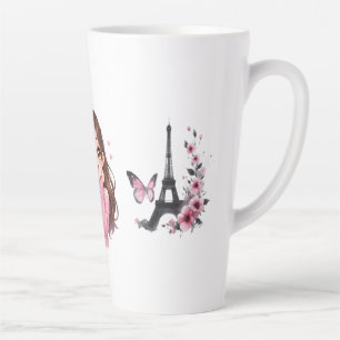 Caneca De Café Latte Sonho Cor-de-Rosa Sorriso Cheio de Doçura & Luz So