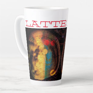 Caneca De Café Latte Sonho cósmico em cores primárias
