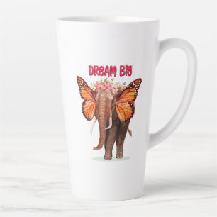 Caneca De Café Latte Sonho Grande Como Um Elefante Inspirador