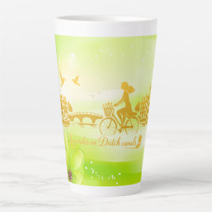 Caneca De Café Latte Sonho Minimalista Romântico Flutuante Amsterdam