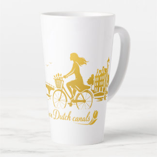 Caneca De Café Latte Sonho Minimalista Romântico Flutuante Amsterdam