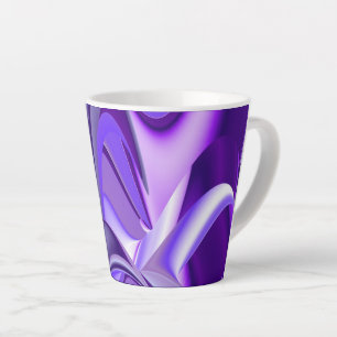 Caneca De Café Latte Sonhos de Arco-Íris de Flor Roxo
