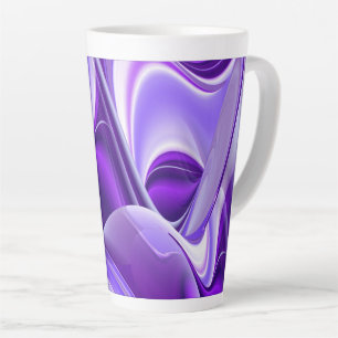 Caneca De Café Latte Sonhos de Arco-Íris de Flor Roxo