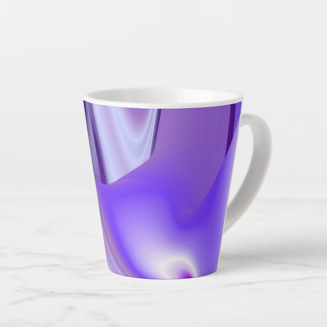 Caneca De Café Latte Sonhos de Arco-Íris de Flor Roxo (Ângulo direito)