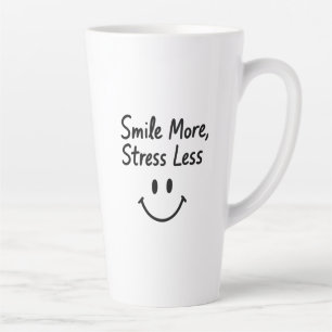 Caneca De Café Latte Sorria Mais, Coloque menos Design