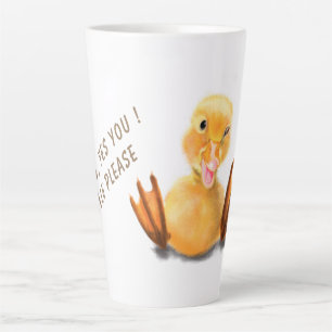 Caneca De Café Latte Sorriso de Piscar os olhos com Pato Amarelo Engraç