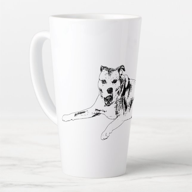 Caneca De Café Latte Sorriso Elevado, Pausa Calma (Ângulo esquerdo)