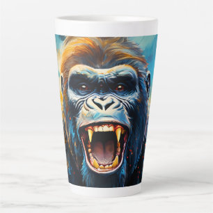 Caneca De Café Latte Sorriso Gorila