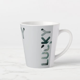 Caneca De Café Latte SORTE Abstrato de Lata de Lata Verde Interior