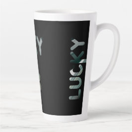 Caneca De Café Latte SORTE Abstrato de Lata de Lata Verde Interior
