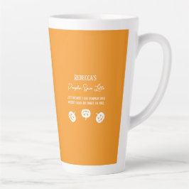 Caneca De Café Latte Sorvete de abóbora laranja claro, doce ou legal