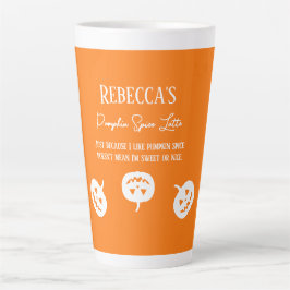 Caneca De Café Latte Sorvete de Abóbora Laranja de Halloween Doce ou Bo