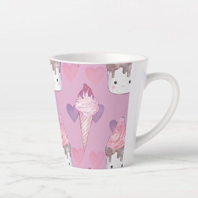 Caneca De Café Latte Sorvete Marshmallow (Direita)