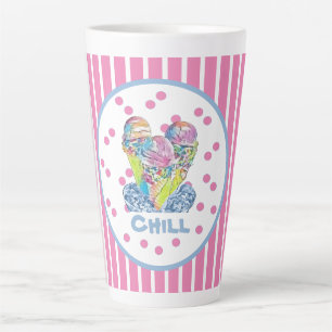 Caneca De Café Latte Sorvete Rosa Gelado