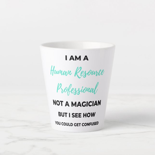 Caneca De Café Latte Sou Um Profissional De Recursos Humanos Não Um Mág (Frente)