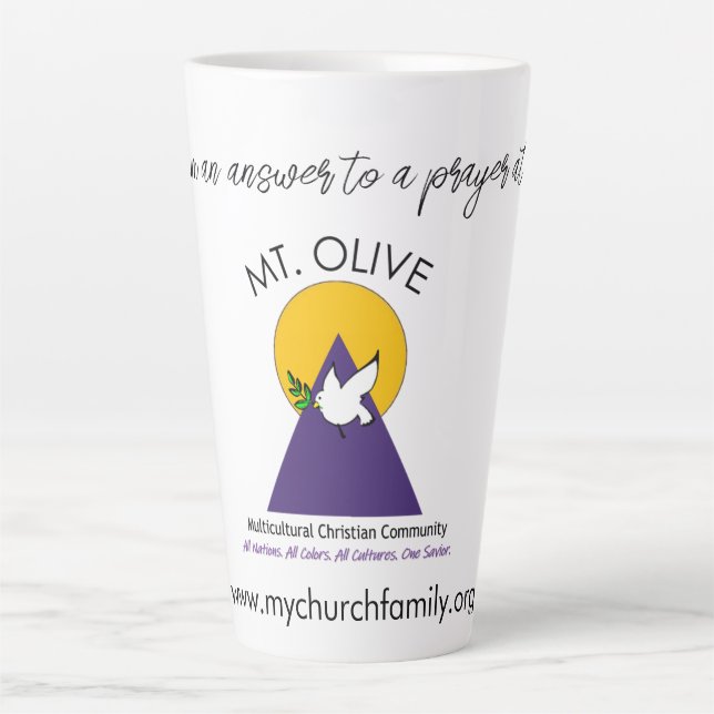 Caneca De Café Latte Sou uma resposta a uma oração! (Frente)