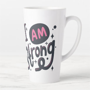 Caneca De Café Latte Sou uma tipografia motivacional forte