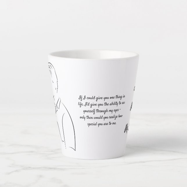 Caneca De Café Latte Soulmate, Carta de Amor, Personalizada (Frente)
