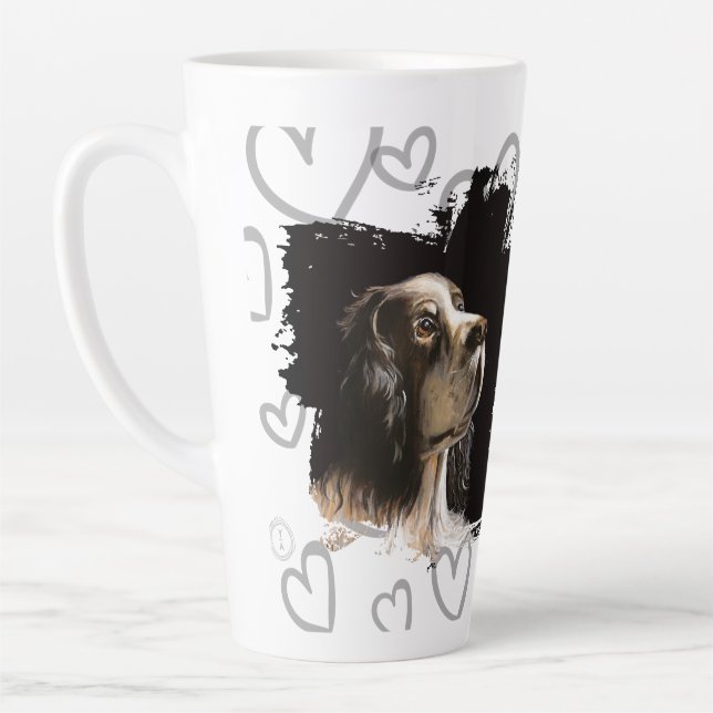 Caneca De Café Latte Spaniel dog love mug  (Esquerda)