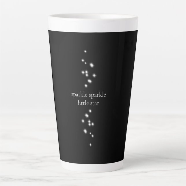 Caneca De Café Latte Sparkle Sparkle Little Star Black Starlight (Frente)