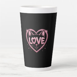 Caneca De Café Latte Sparkling Cat Love