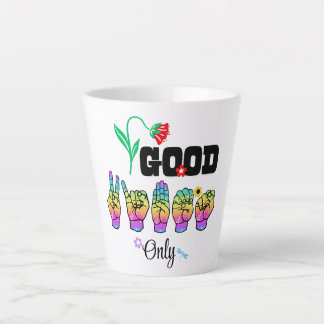 Caneca De Café Latte Speak Love. Stir Good Vibes
