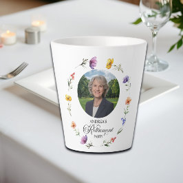 Caneca De Café Latte Special Photo Elegant Floral Retirement Party 