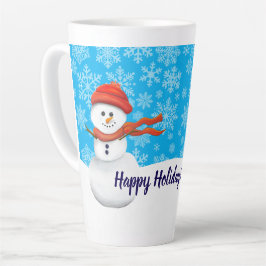 Caneca De Café Latte Sr. Boneco de Neve Felizes Festas