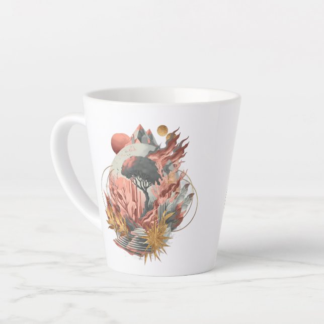 Caneca De Café Latte Stardust Bloqueio Sobre Etapas Cósmicas (Ângulo esquerdo)