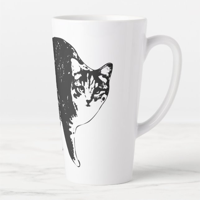 Caneca De Café Latte Starglow Tabby Peek (Direita)
