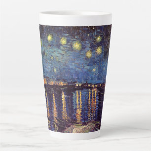 Caneca De Café Latte Starry Night Over the Rhone, por Vincent van Gogh