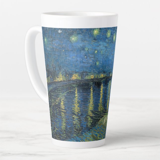 Caneca De Café Latte Starry Night Over the Rhône-Vincent van Gogh (Ângulo esquerdo)