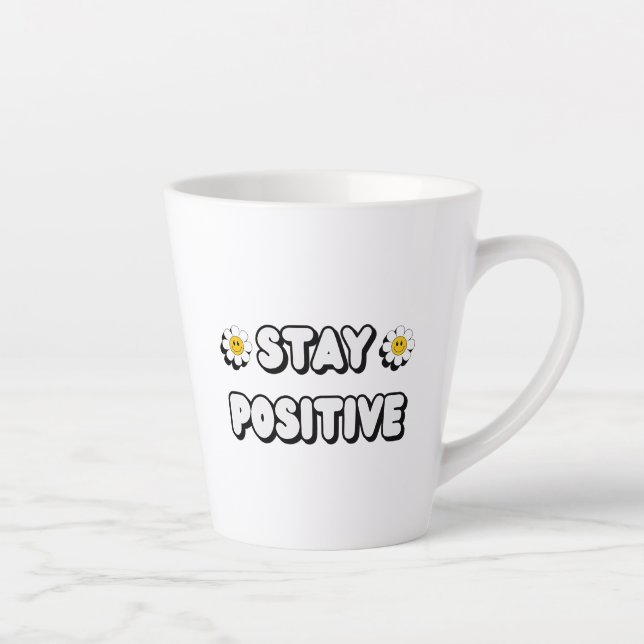 Caneca De Café Latte Stay Positive (Direita)